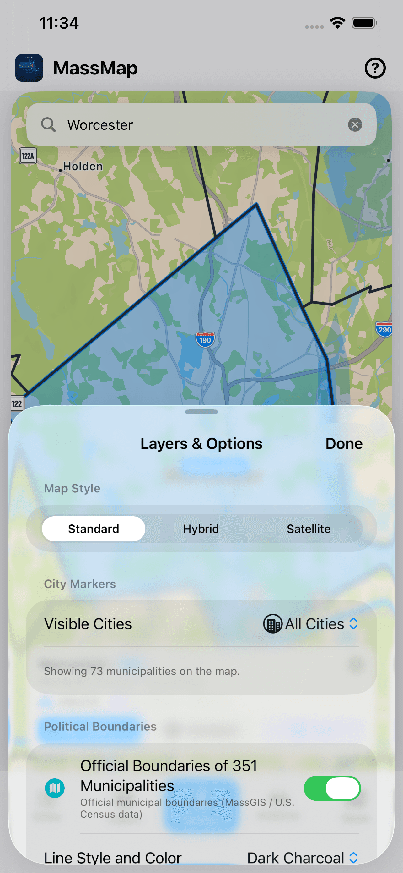 MassMap layers panel